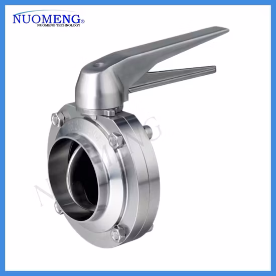 Sanitary Stainless Steel SS304/316L Multi-Position Plastic Handle /Pulling Handle Welded Butterfly Valve
